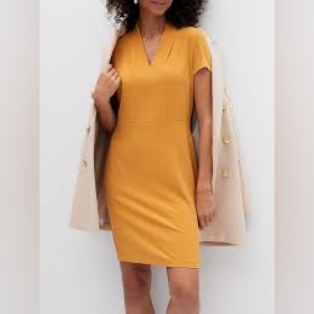 Banana Republic Pleat-Neck Sheath Dress